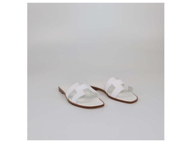 Oran Hermès HERMES Ballerinas T.EU Leder Weiß - Ansicht 3