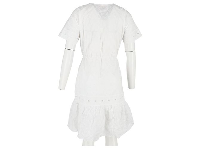 Besticktes knielanges Kleid aus weißer Baumwolle von See by Chloé - Ansicht 6