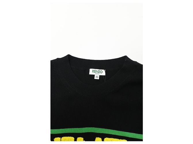 Schwarzer Baumwollpullover mit Rundhalsausschnitt und langen Ärmeln mit Kenzo-Logo - Ansicht 10