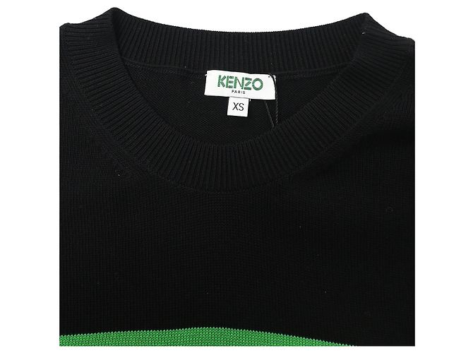 Schwarzer Baumwollpullover mit Rundhalsausschnitt und langen Ärmeln mit Kenzo-Logo - Ansicht 5