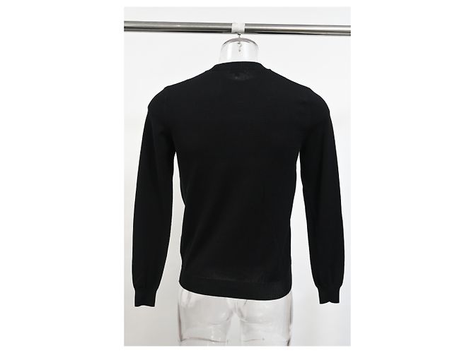 Schwarzer Baumwollpullover mit Rundhalsausschnitt und langen Ärmeln mit Kenzo-Logo - Ansicht 8