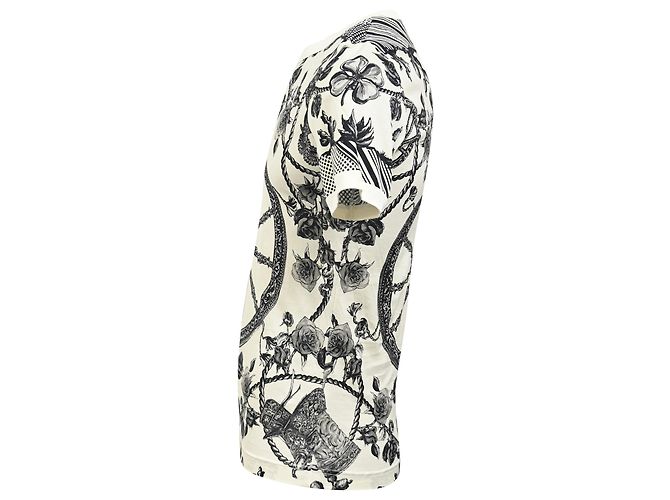 Camiseta de algodón blanco con estampado de rosa Monochrome Pique de Dolce & Gabbana - vista 2