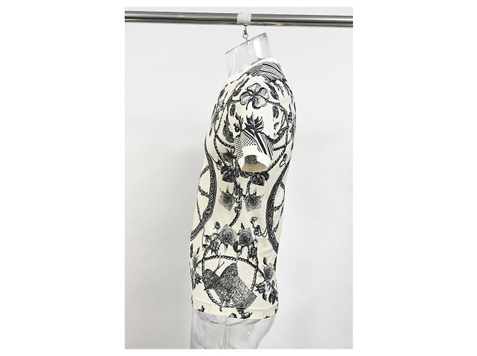 Camiseta de algodón blanco con estampado de rosa Monochrome Pique de Dolce & Gabbana - vista 7