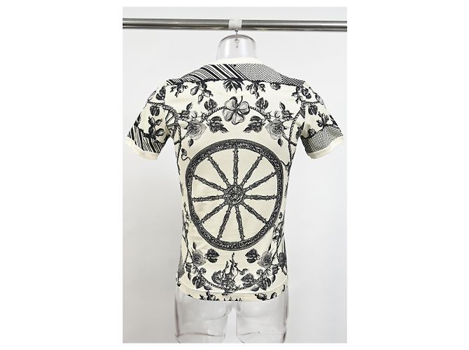 Camiseta de algodón blanco con estampado de rosa Monochrome Pique de Dolce & Gabbana - vista 8