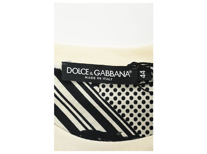 Camiseta de algodón blanco con estampado de rosa Monochrome Pique de Dolce & Gabbana - vista 9