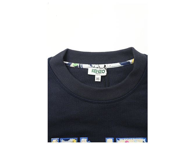 Kenzo Classic Paris Sweatshirt aus navyblauer Baumwolle Marineblau - Ansicht 10