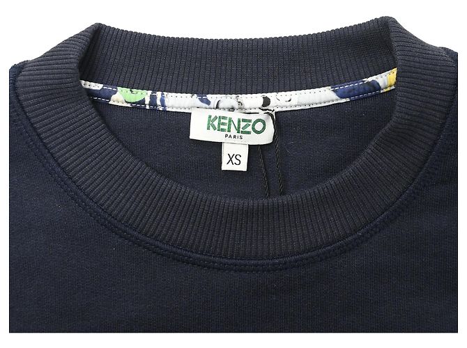 Kenzo Classic Paris Sweatshirt aus navyblauer Baumwolle Marineblau - Ansicht 5