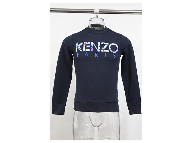 Kenzo Classic Paris Sweatshirt aus navyblauer Baumwolle Marineblau - Ansicht 6