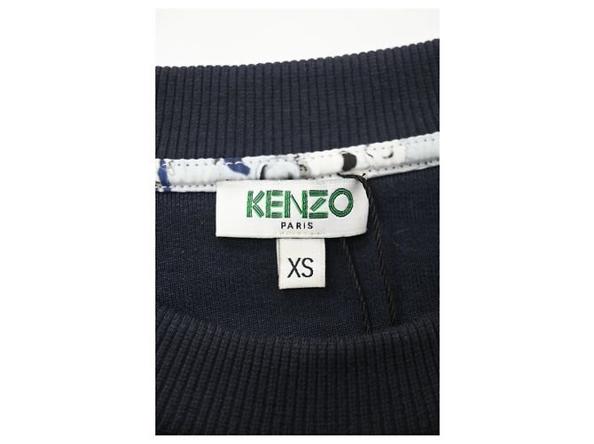 Kenzo Classic Paris Sweatshirt aus navyblauer Baumwolle Marineblau - Ansicht 9