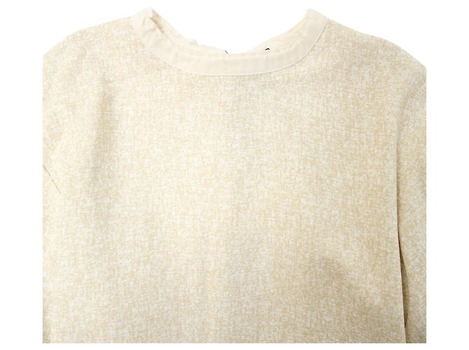 Vestido en capas de viscosa crema con mangas de ganchillo bohemio Chloé Sandy Speckle Blanco Crudo - vista 5