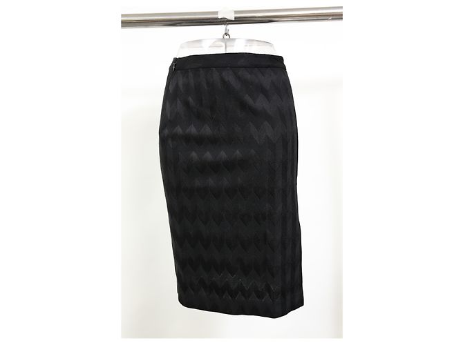 Missoni Zigzag Strickrock aus schwarzem Polyester - Ansicht 5