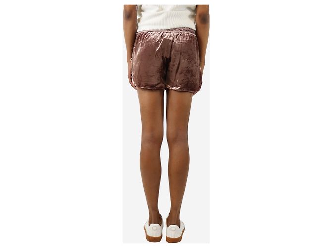 Brunello Cucinelli Rosa Samt Mini-Shorts - Größe XS Pink - Ansicht 3