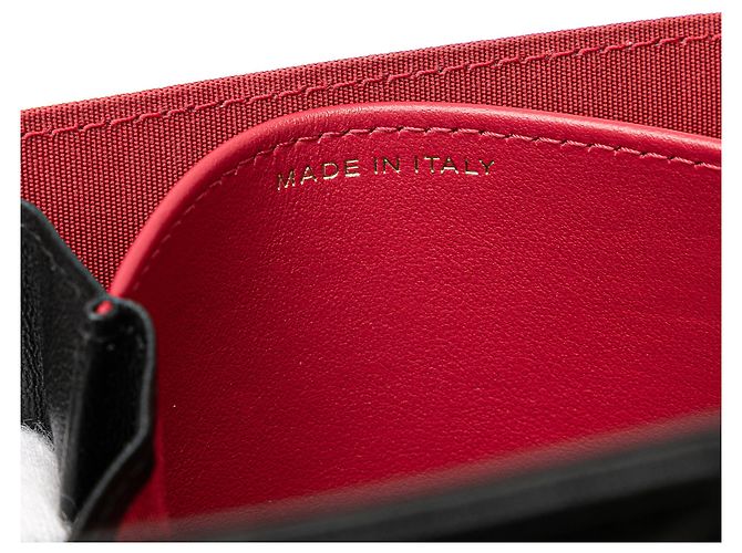 Chanel 19 Kartenhalter aus schwarzem, gestepptem Lammleder mit Kette - Ansicht 6