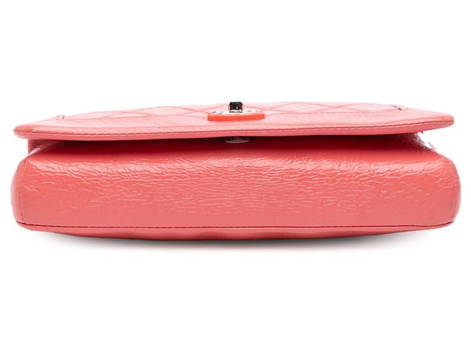 Chanel Rosa Pelle di Vitello Stropicciata Bi Trapuntata Vintage Full Flap - vista 3