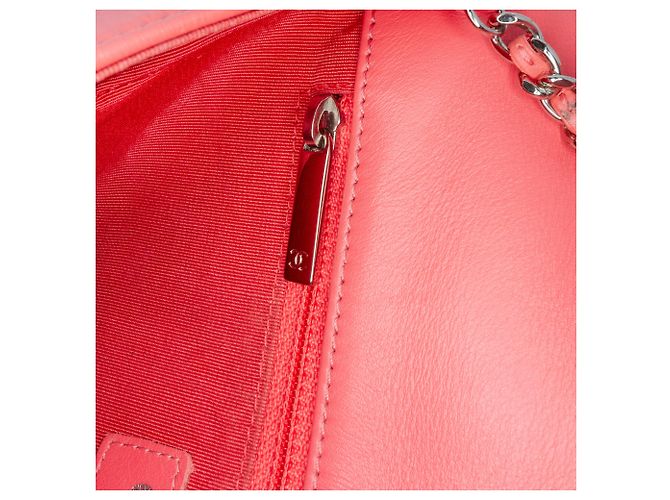 Chanel Rosa Pelle di Vitello Stropicciata Bi Trapuntata Vintage Full Flap - vista 8