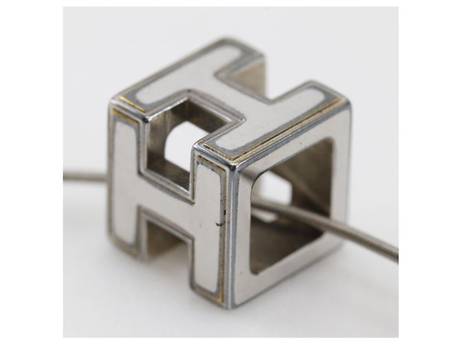 Hermès Collana Hermes Cardue Ash H Cube in Argento - vista 7