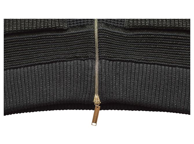 Elisabetta Franchi Strickweste in Schwarz Grau mit Reißverschluss - Ansicht 10