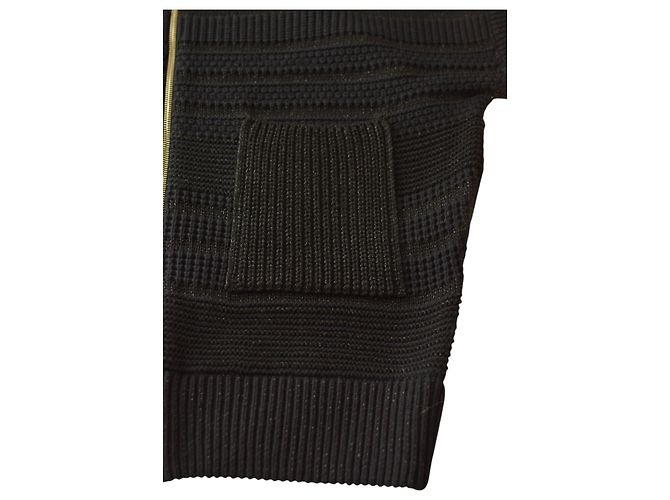 Elisabetta Franchi Strickweste in Schwarz Grau mit Reißverschluss - Ansicht 7