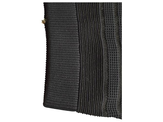 Elisabetta Franchi Strickweste in Schwarz Grau mit Reißverschluss - Ansicht 9