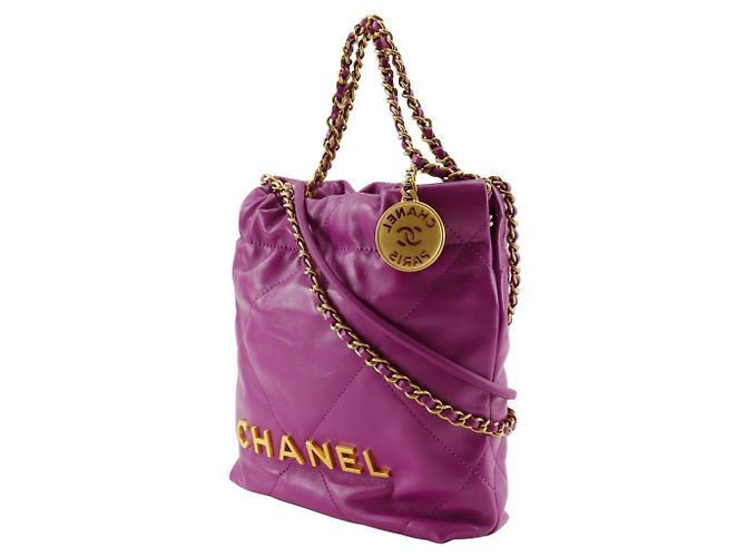 Borsa a spalla mini Chanel 22 Porpora - vista 2