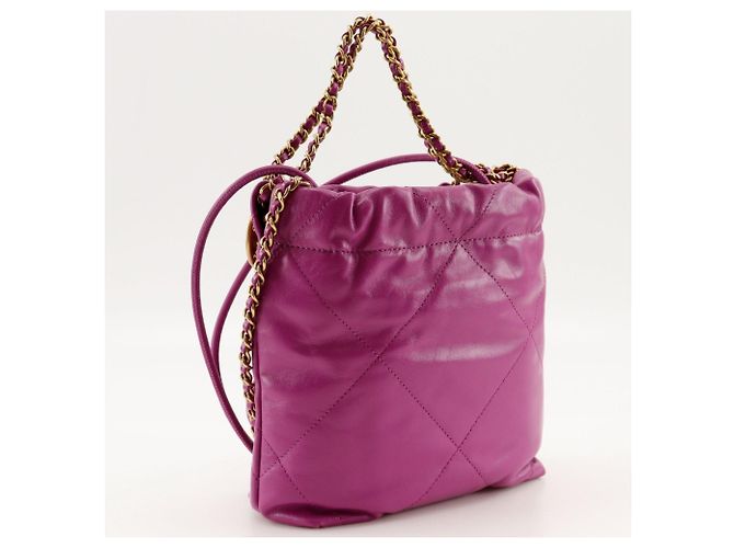 Borsa a spalla mini Chanel 22 Porpora - vista 3