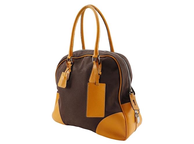 Prada Mini Boston Tote Tasche Braun - Ansicht 2
