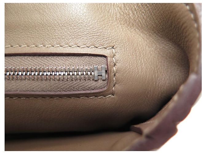 Hermès BORSA A MANO HERMES 24/24 MINI IN PELLE EVERCOLOR & SWIFT ETOUPE CON TRACOLLA 2012 Taupe - vista 12