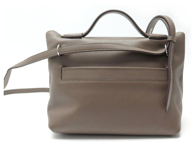 Hermès BORSA A MANO HERMES 24/24 MINI IN PELLE EVERCOLOR & SWIFT ETOUPE CON TRACOLLA 2012 Taupe - vista 2