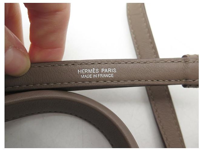 Hermès BORSA A MANO HERMES 24/24 MINI IN PELLE EVERCOLOR & SWIFT ETOUPE CON TRACOLLA 2012 Taupe - vista 5