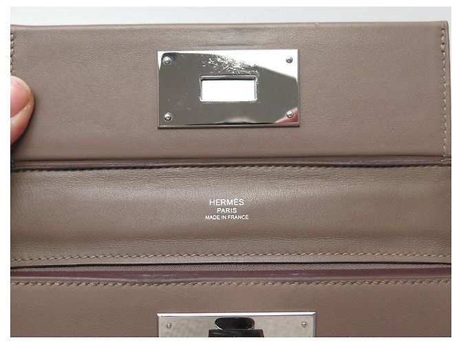 Hermès BORSA A MANO HERMES 24/24 MINI IN PELLE EVERCOLOR & SWIFT ETOUPE CON TRACOLLA 2012 Taupe - vista 8