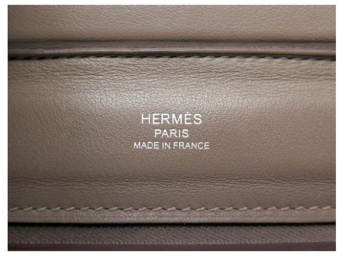 Hermès BORSA A MANO HERMES 24/24 MINI IN PELLE EVERCOLOR & SWIFT ETOUPE CON TRACOLLA 2012 Taupe - vista 9