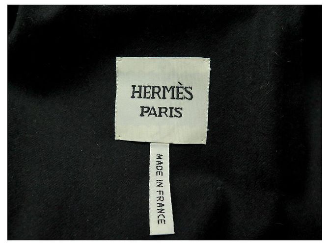 Hermès HERMES-JACKE AUS GOATLEDER 44 L 3 KNÖPFE WOLLFUTTER Schwarz - Ansicht 5