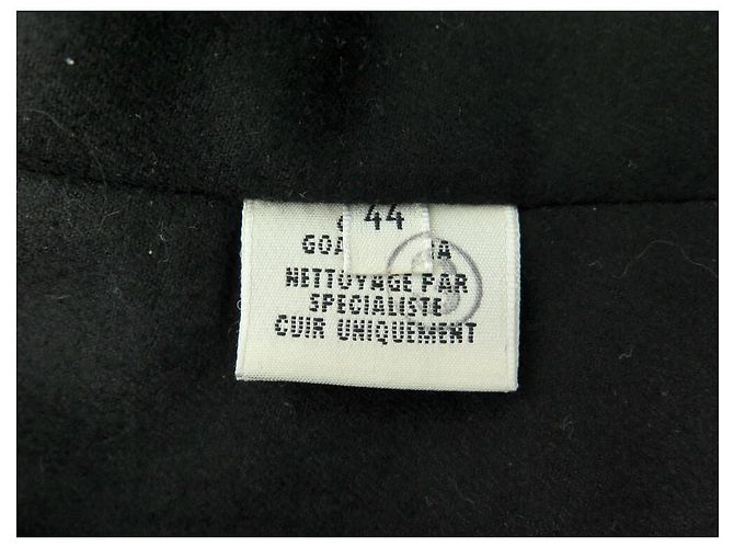 Hermès HERMES-JACKE AUS GOATLEDER 44 L 3 KNÖPFE WOLLFUTTER Schwarz - Ansicht 6