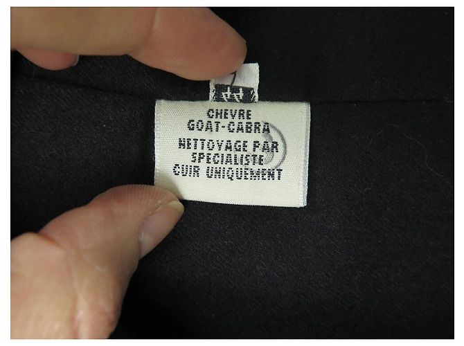 Hermès HERMES-JACKE AUS GOATLEDER 44 L 3 KNÖPFE WOLLFUTTER Schwarz - Ansicht 7