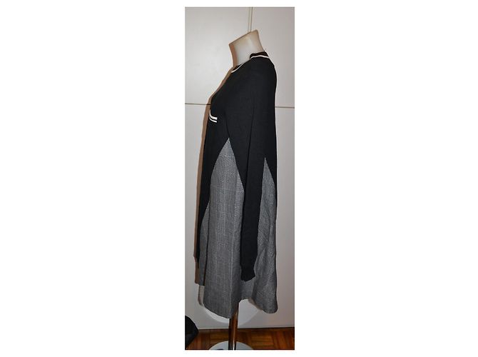 Autre Marque pianurastudio Oversized Kleid Schwarz Bunt Wolle Mehrfarben - Ansicht 2