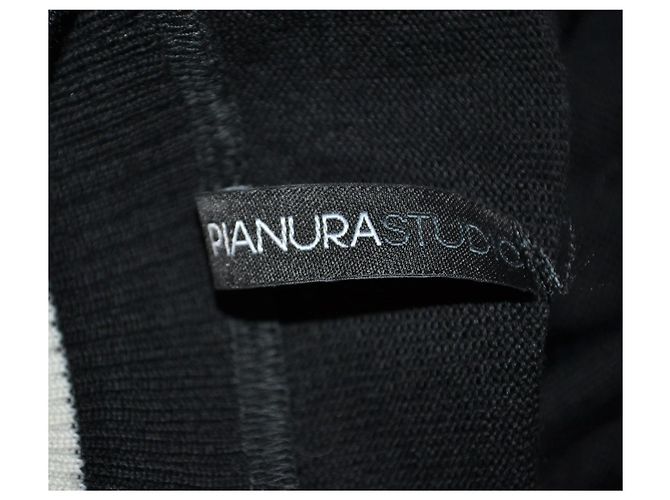 Autre Marque pianurastudio Oversized Kleid Schwarz Bunt Wolle Mehrfarben - Ansicht 4