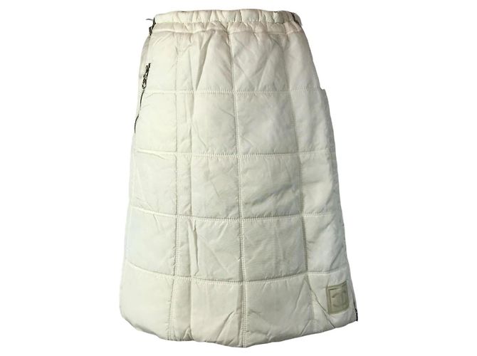 Gonna puffer vintage CC grigia sport Chanel FW 2000 - vista 3