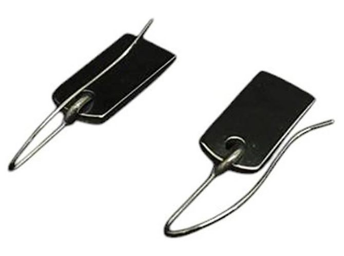 Boucles d'oreilles en argent avec logo Christian Dior et étiquette nom Argenté - vue 2
