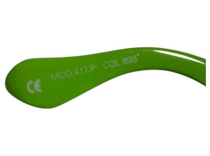 Gafas de sol de cuero de cocodrilo verde Gianni Versace Mod 417 Col 899 - vista 4