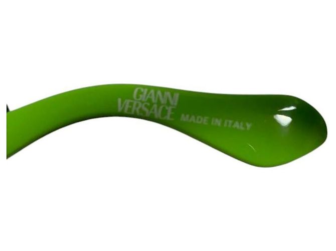 Gafas de sol de cuero de cocodrilo verde Gianni Versace Mod 417 Col 899 - vista 5