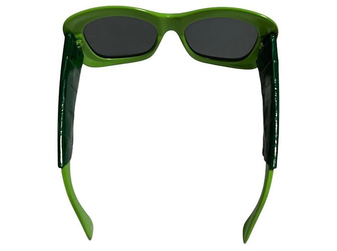 Gafas de sol de cuero de cocodrilo verde Gianni Versace Mod 417 Col 899 - vista 7