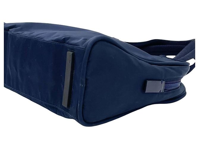 Borsa a mano Boston in blu navy scuro con logo Prada - vista 4