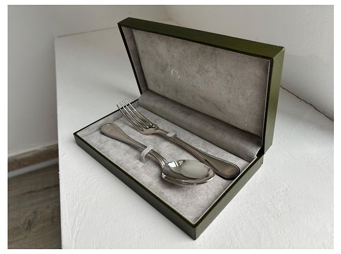 Child's cutlery set 2 pieces in Christofle Solid Silver Silvery - view 4