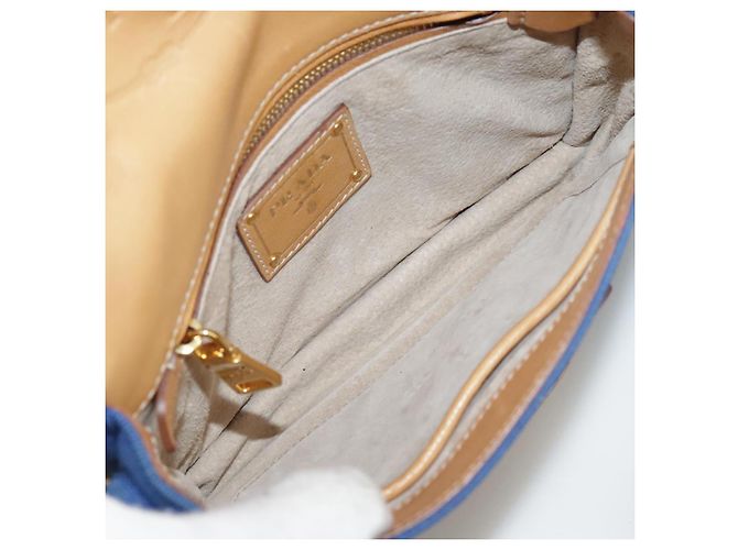 PRADA Borsa a Spalla in Tela Blu Auth 111326 - vista 11