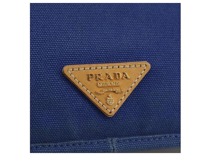 PRADA Borsa a Spalla in Tela Blu Auth 111326 - vista 17