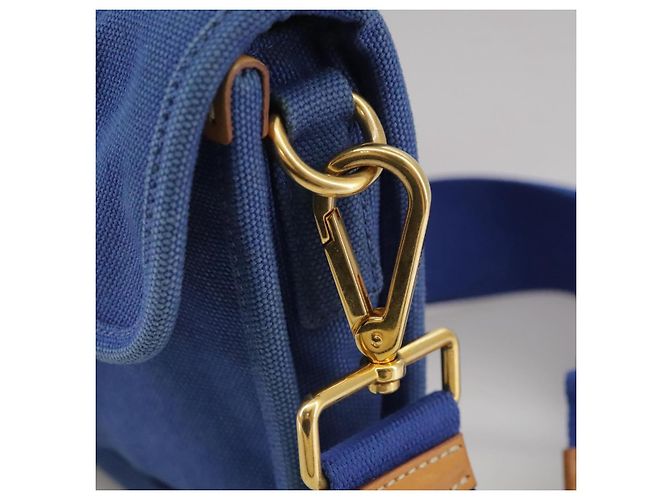 PRADA Borsa a Spalla in Tela Blu Auth 111326 - vista 18