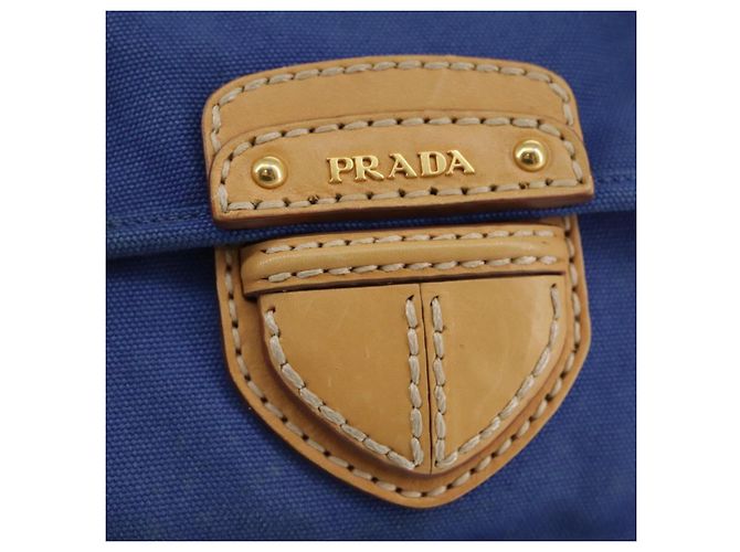 PRADA Borsa a Spalla in Tela Blu Auth 111326 - vista 19