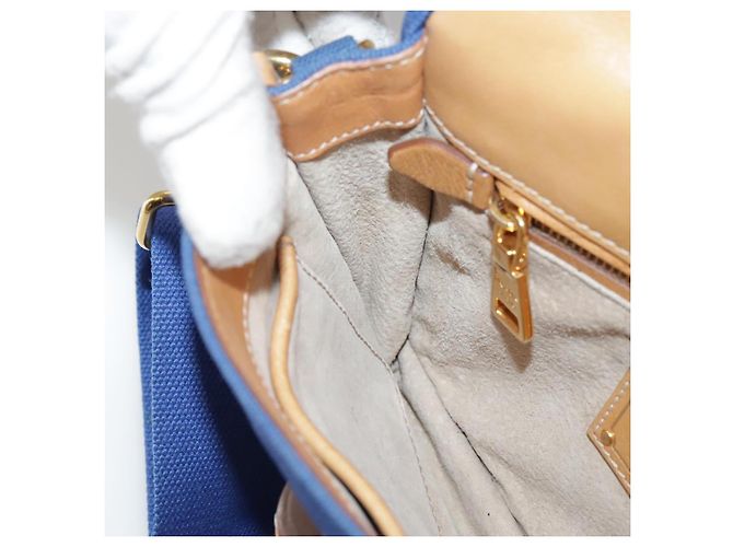 PRADA Borsa a Spalla in Tela Blu Auth 111326 - vista 22