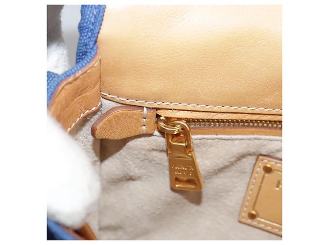PRADA Borsa a Spalla in Tela Blu Auth 111326 - vista 23