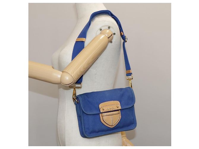 PRADA Borsa a Spalla in Tela Blu Auth 111326 - vista 25